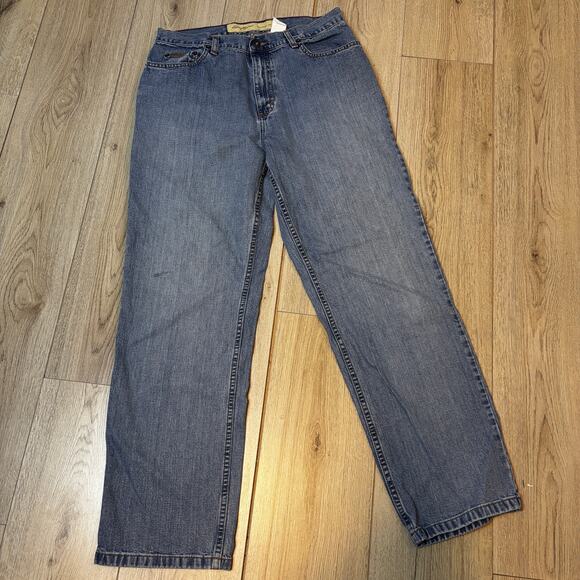 Vintage Eddie Bauer Cotton Jeans Size 14 Natural Fit Straight Leg - Picture 1 of 9